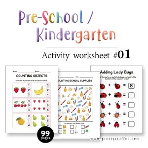 Toddler / Pre-School Activity Worksheet Pack #01 99 Pages