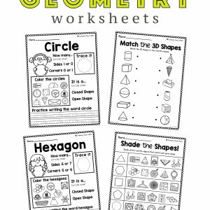 GEOMETRY SHAPE PRE-SCHOOL KINDERGARTEN WORKSHEET