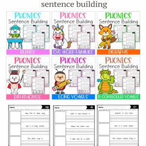 PHONICS SENTENCE BUILDING FOR KIDS WORKSHEET