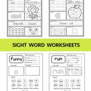 SIGHT WORDS FOR KIDS WORKSHEET