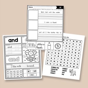 PRE-SCHOOL WORKSHEET - INSTANT DOWNLOAD