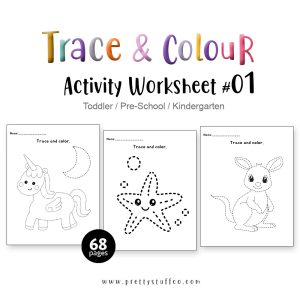 Tracing Activity Worksheet Pack #01 68 Pages Printable PDF For Toddlers and Preschool