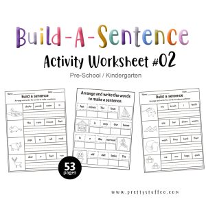 Build A Sentence Activity Worksheet #02 50pages