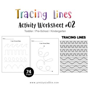 Tracing Lines Activity Worksheet Pack #02 74 Pages Printable PDF For Toddlers and Preschool
