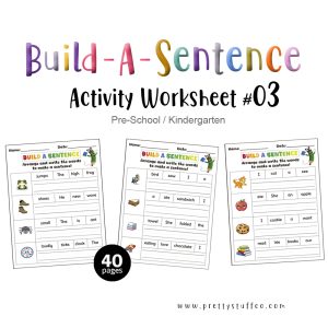 Build A Sentence Activity Worksheet #03 40pages