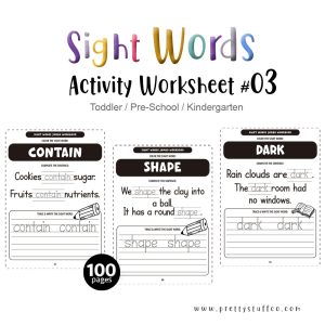 SIGHT WORDS ACTIVITY WORKSHEET PACK #03 100 Pages