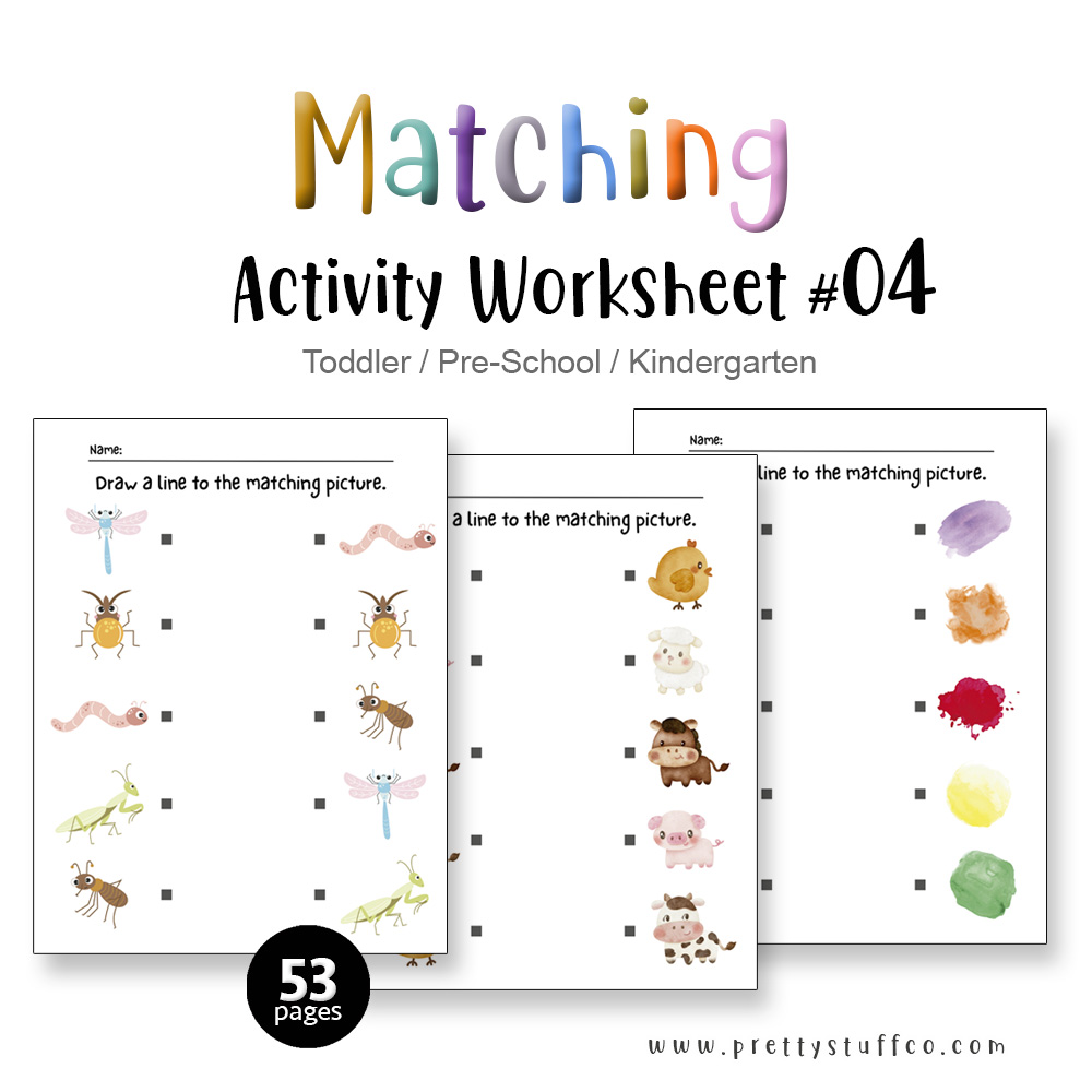 Matching Activity Worksheet #04 53 Pages
