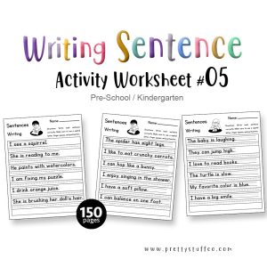 Writing Sentences Activity Worksheet Pack #05 150pages