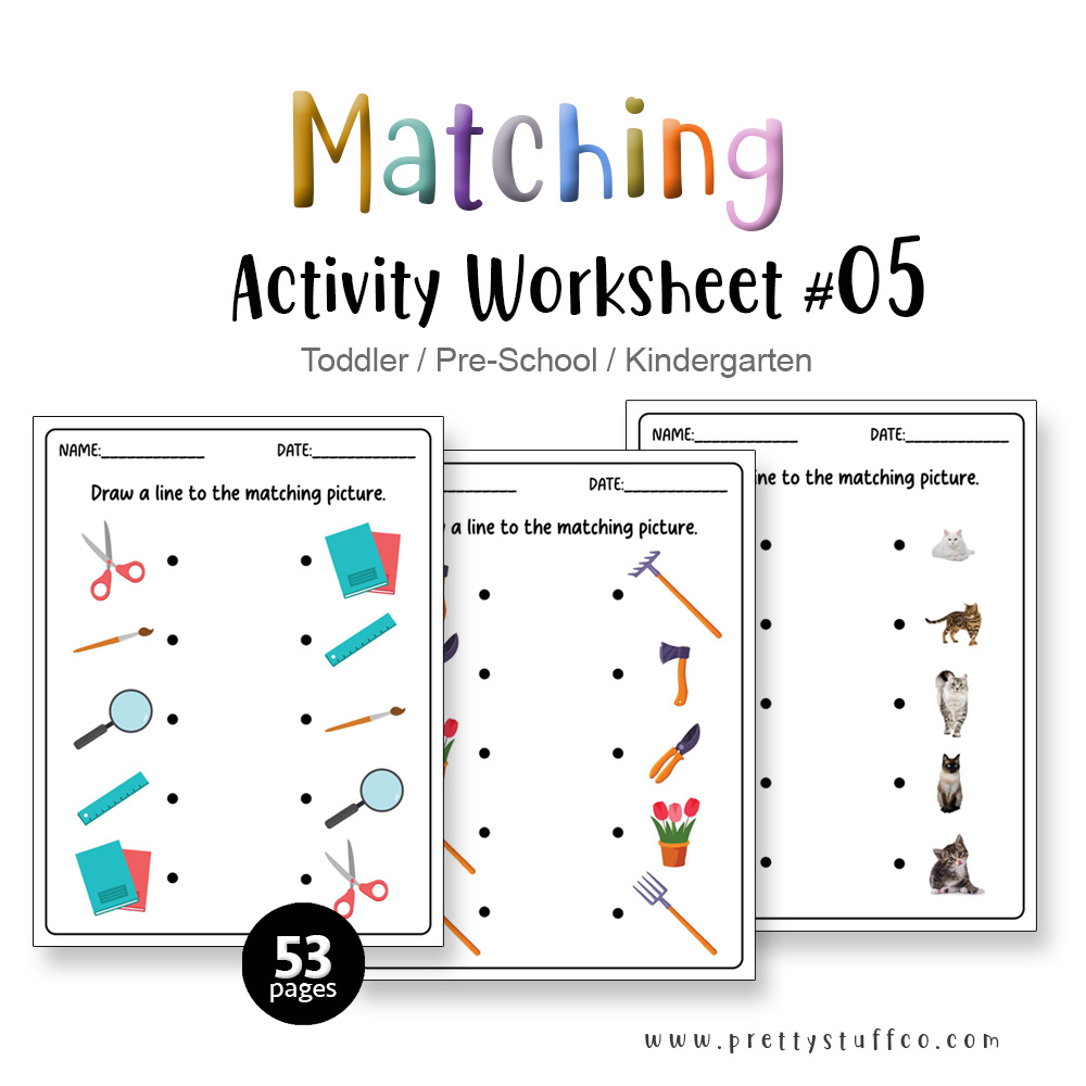 Matching Activity Worksheet #05 53 Pages