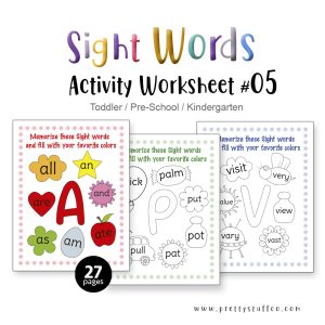 SIGHT WORDS ACTIVITY WORKSHEET PACK #05 27 Pages