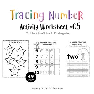 Tracing Number Activity Worksheet Pack #05 49 Pages Printable PDF For Toddlers and Preschool
