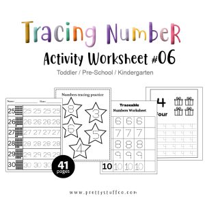 Tracing Number Activity Worksheet Pack #06 41 Pages Printable PDF For Toddlers and Preschool