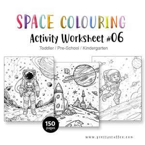 Colouring SPACE Activity Worksheet Pack #06 150 Pages