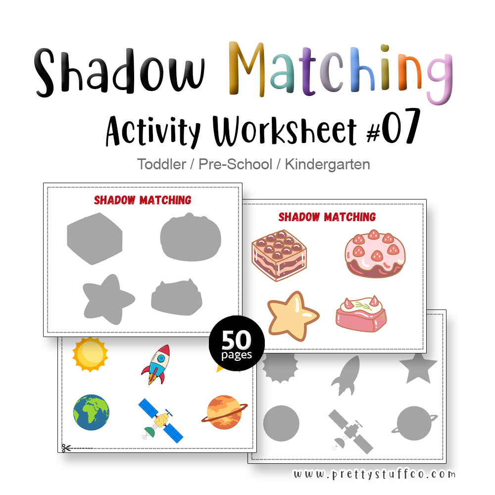 Shadow Matching Activity Worksheet #07 50 Pages