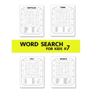Word Search Puzzle for Kids Pack #07 100pages
