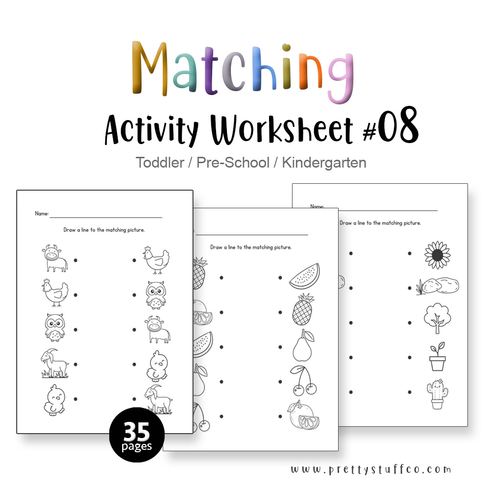 Matching Activity Worksheet #08 35 Pages
