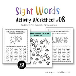 SIGHT WORDS ACTIVITY WORKSHEET PACK #08 70 Pages