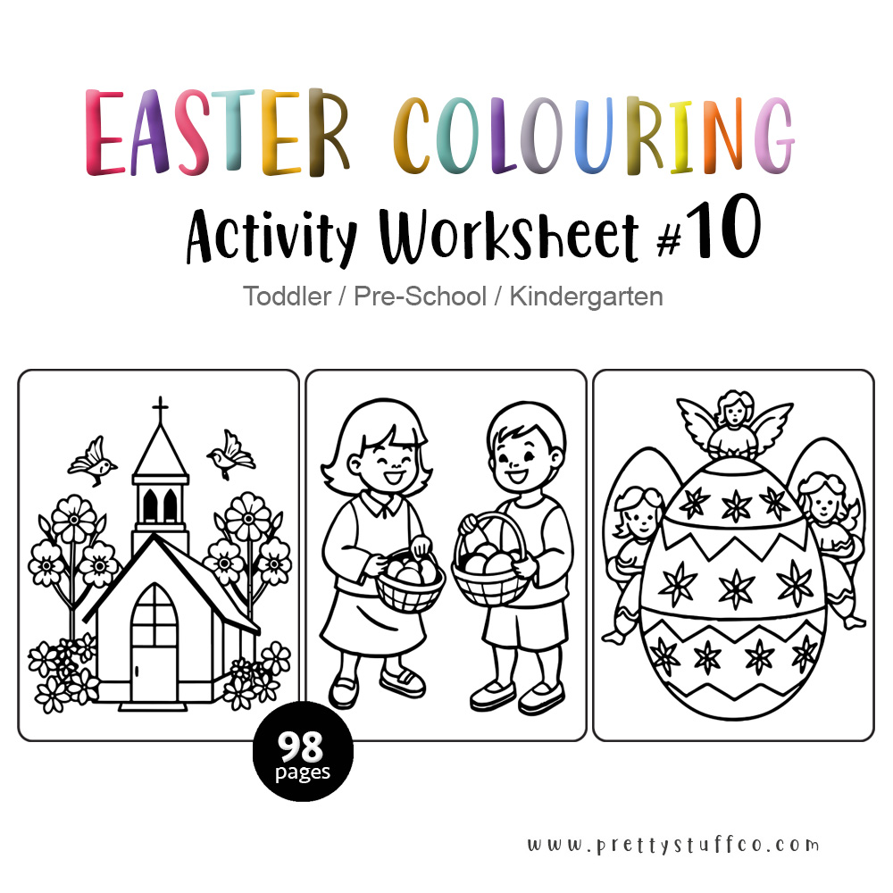 Colouring EASTER Activity Worksheet Pack #10 98 Pages