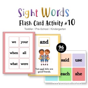 SIGHT WORDS FLASH CARD ACTIVITY PACK #10 96 Pages