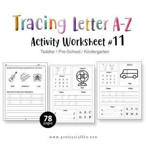 Tracing Letter A-Z Activity Worksheet Pack #11 78 Pages